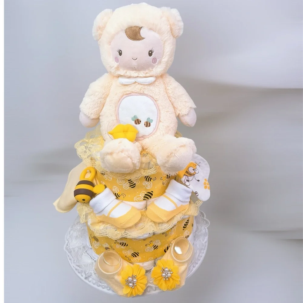 Bee Diaper Cake, Bee baby shower gift
